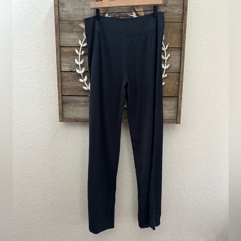Vince Navy Wide leg Trouser flat front Career Pants 12 NWT